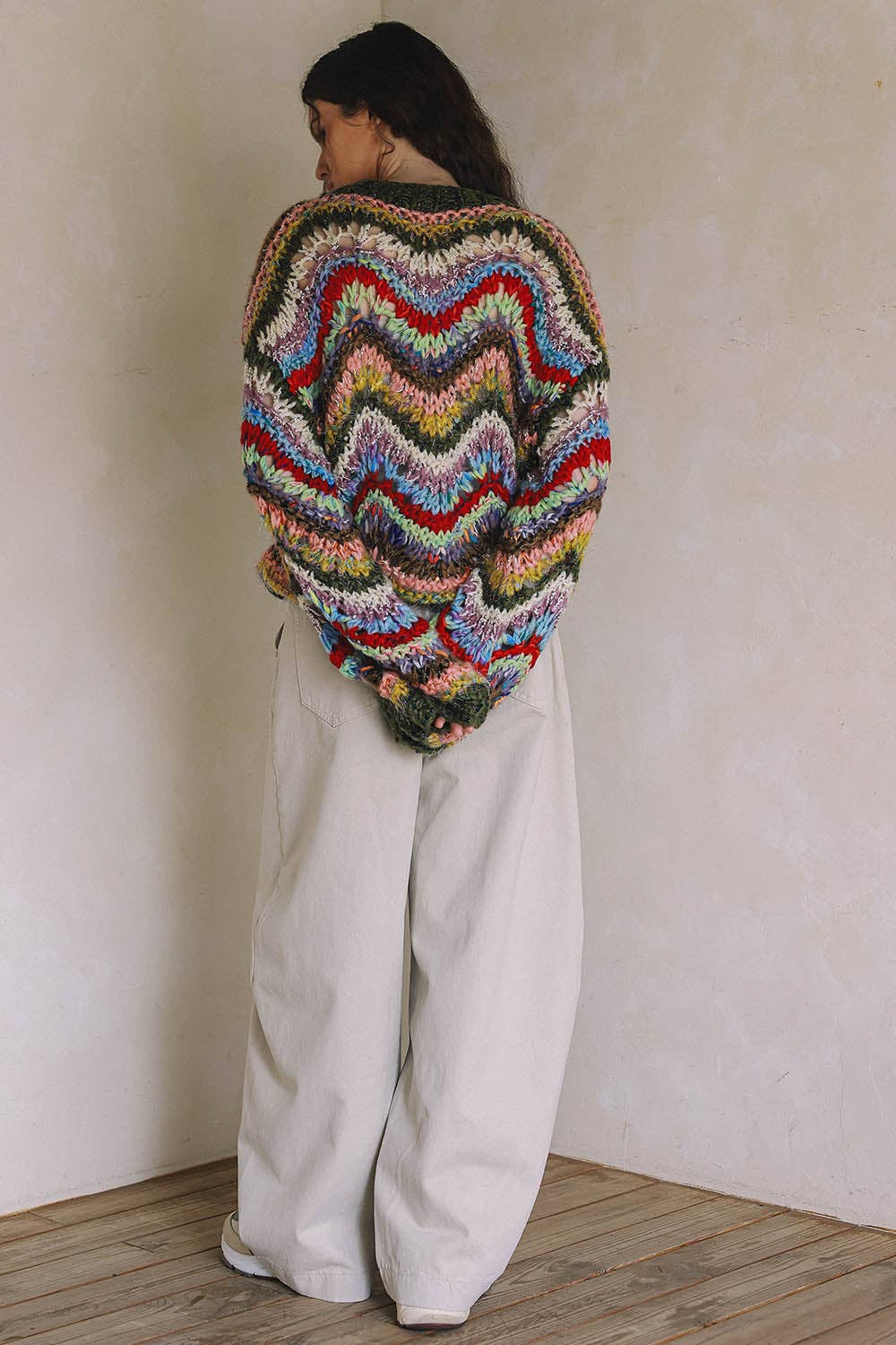 HAND KNIT MULTICOLOR  SWEATER T0026