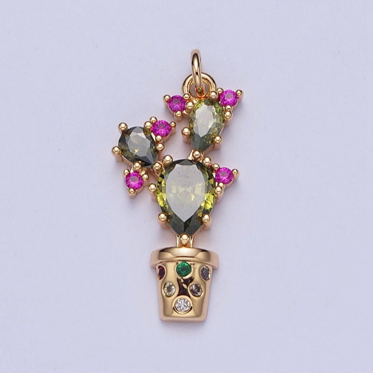 Cactus Flower Plant Charm