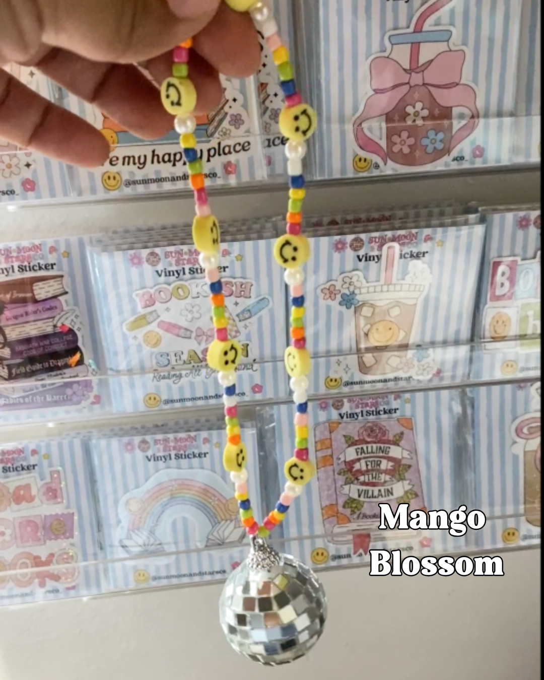 Mango Blossom Disco Ball Car Charm