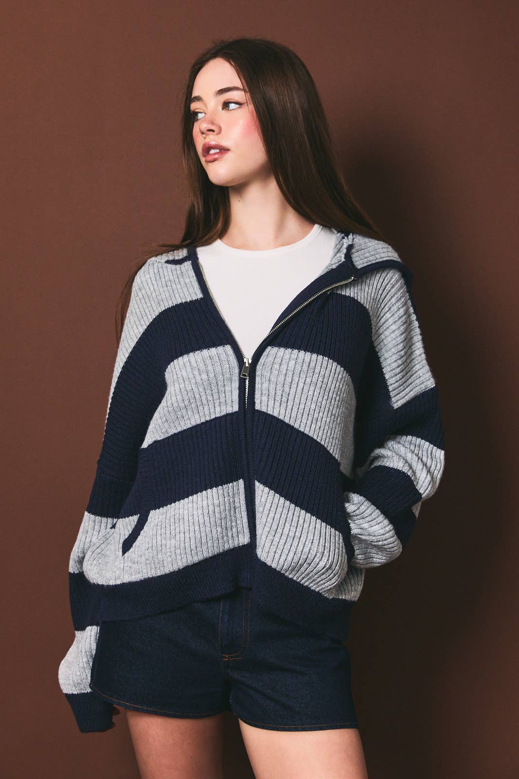 Striped Rib Sweater