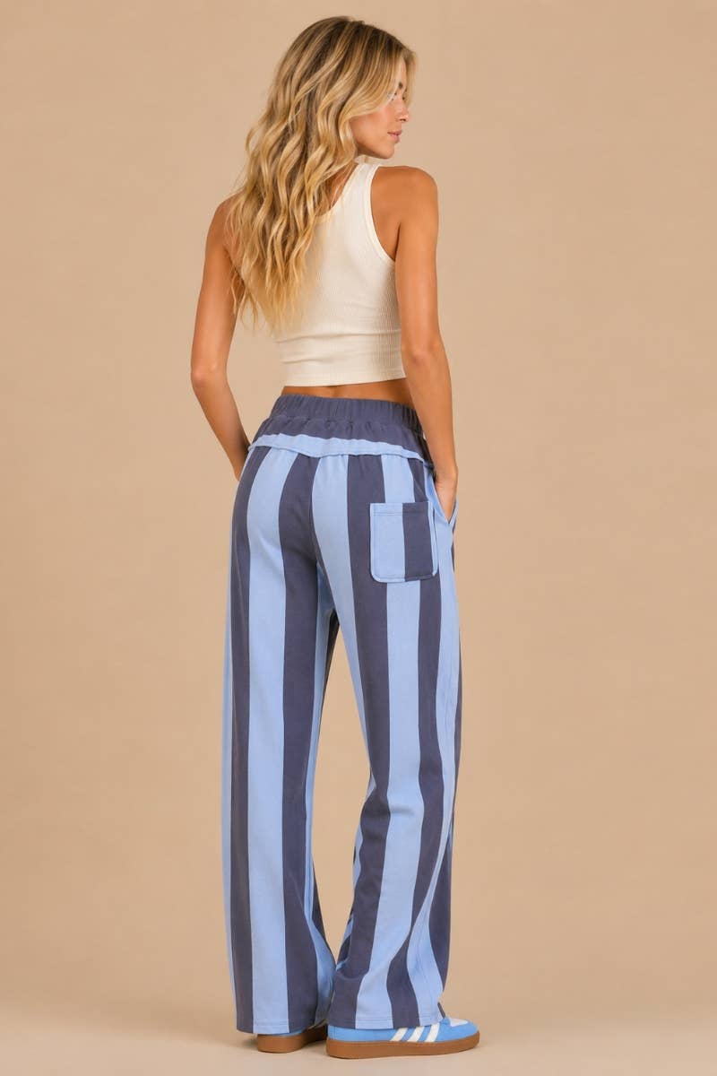 Striped Wide-Leg Pants (S-3X)
