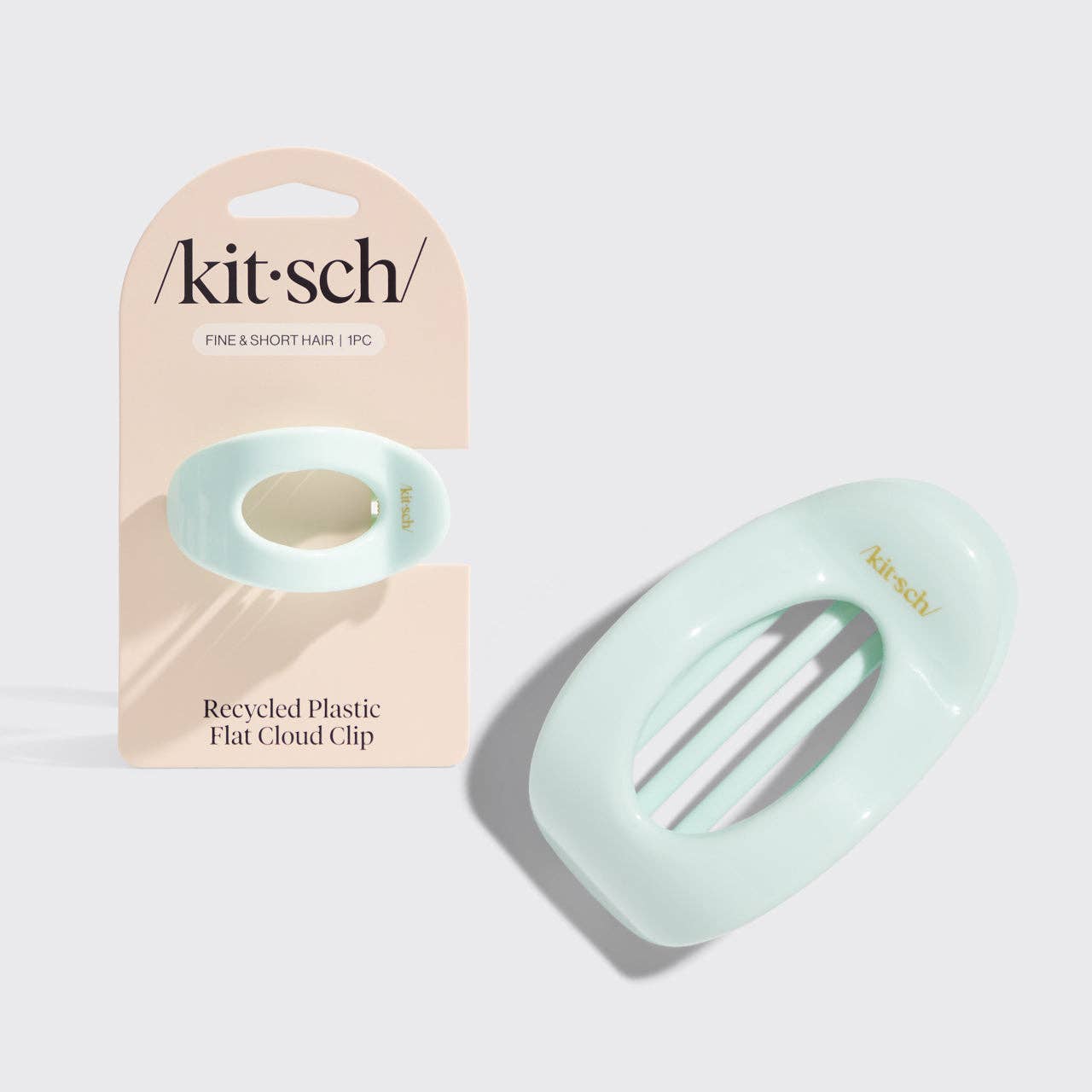 Kitsch | Recycled Plastic Small Flat Cloud Clip - Sage Leaf