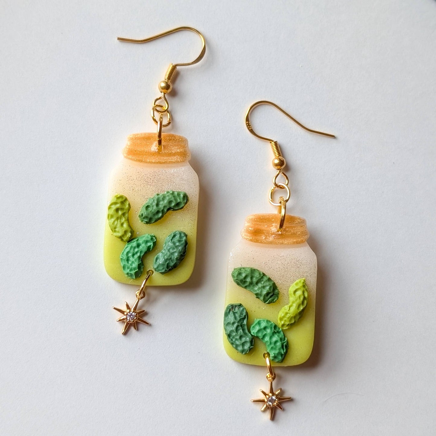 Pickle Jar earrings pickles dangles