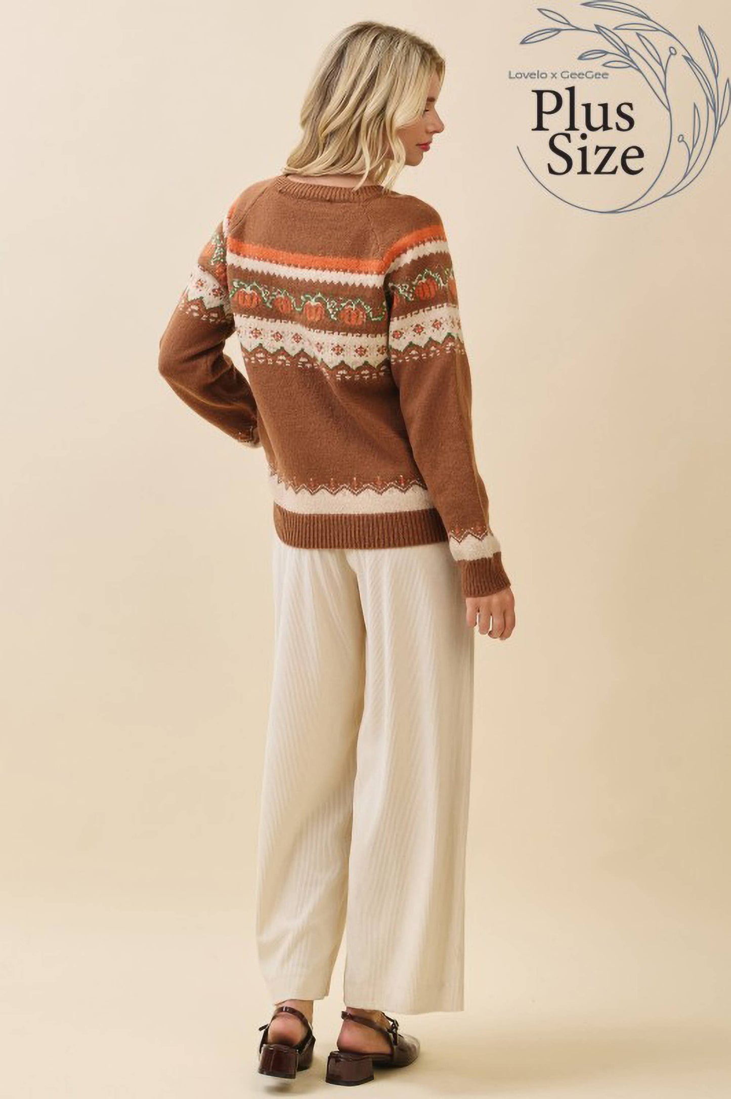 LOVELO | Plus Autumn Pumpkin Knit Sweater