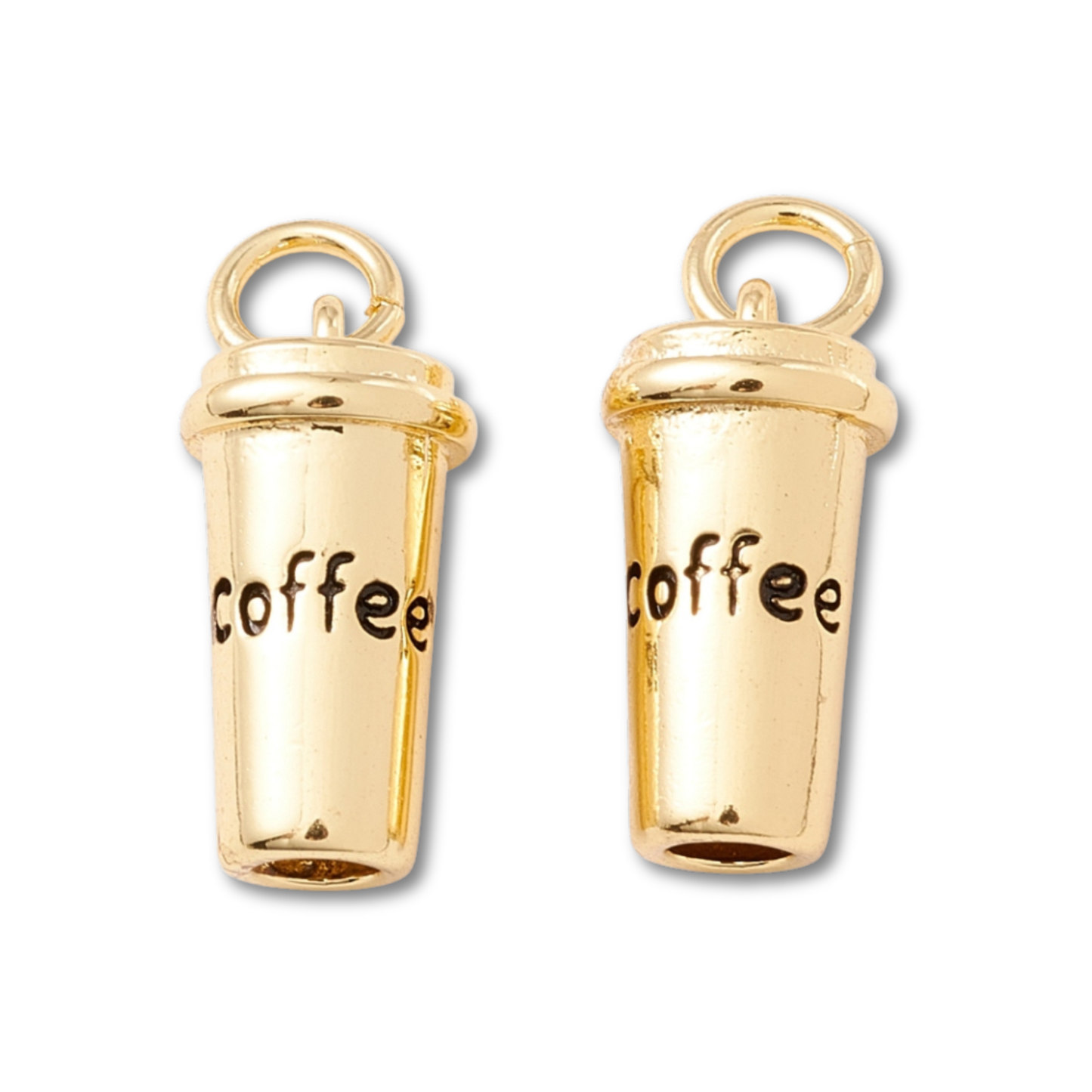 Coffee Cup Gold Charm