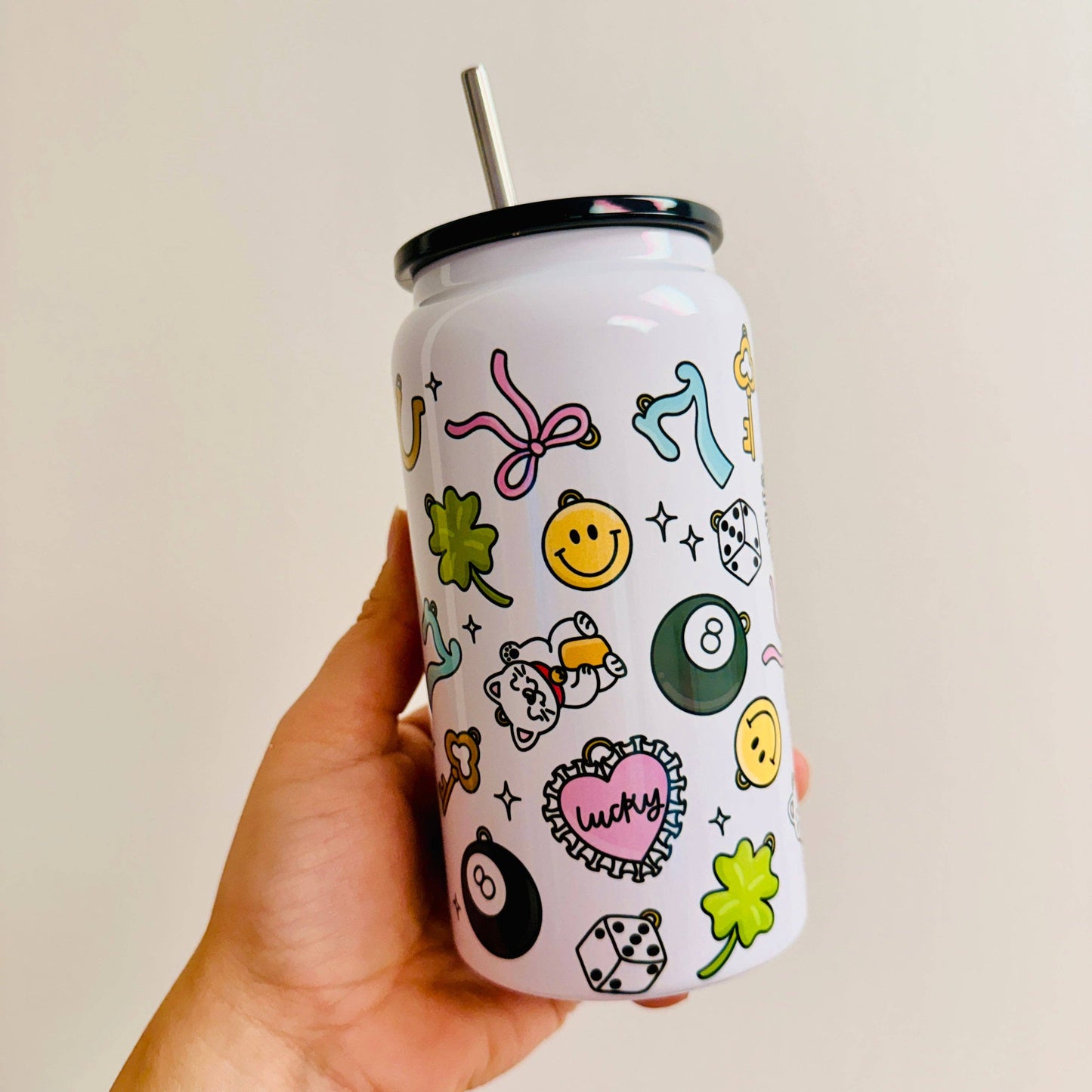 16 oz Stainless Steel Cup, Lucky Charms