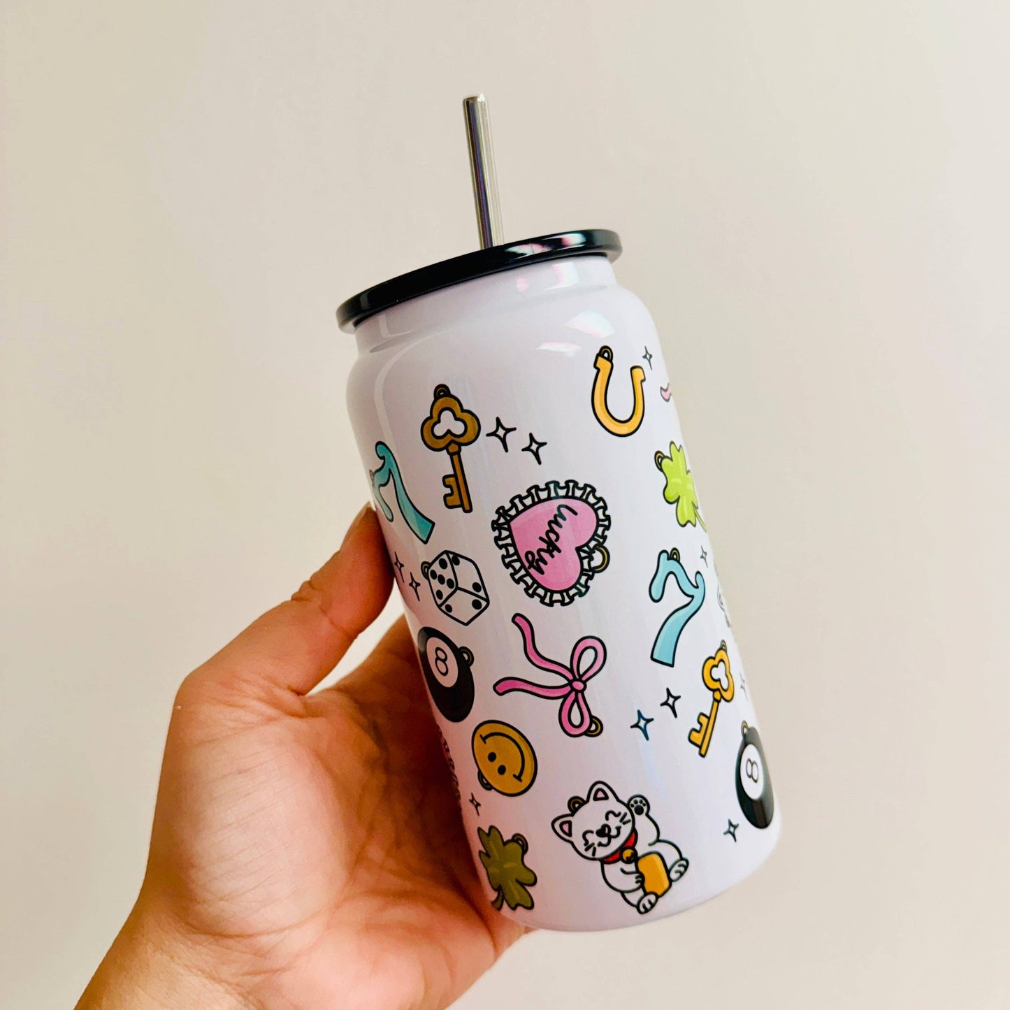 16 oz Stainless Steel Cup, Lucky Charms