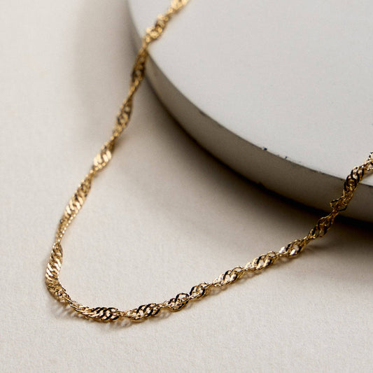 Gold Filled Classic Twisted Chain Necklace