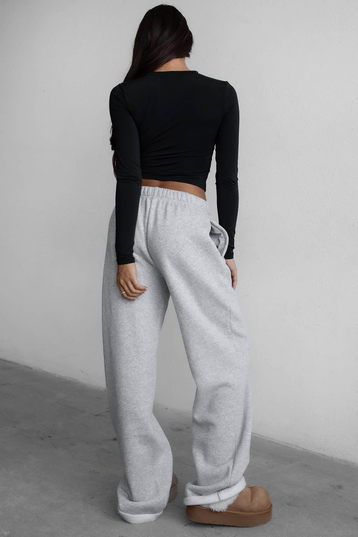TICTOC | Cloud Fleece Wide Leg Sweatpants Stretch Waist & Pocket