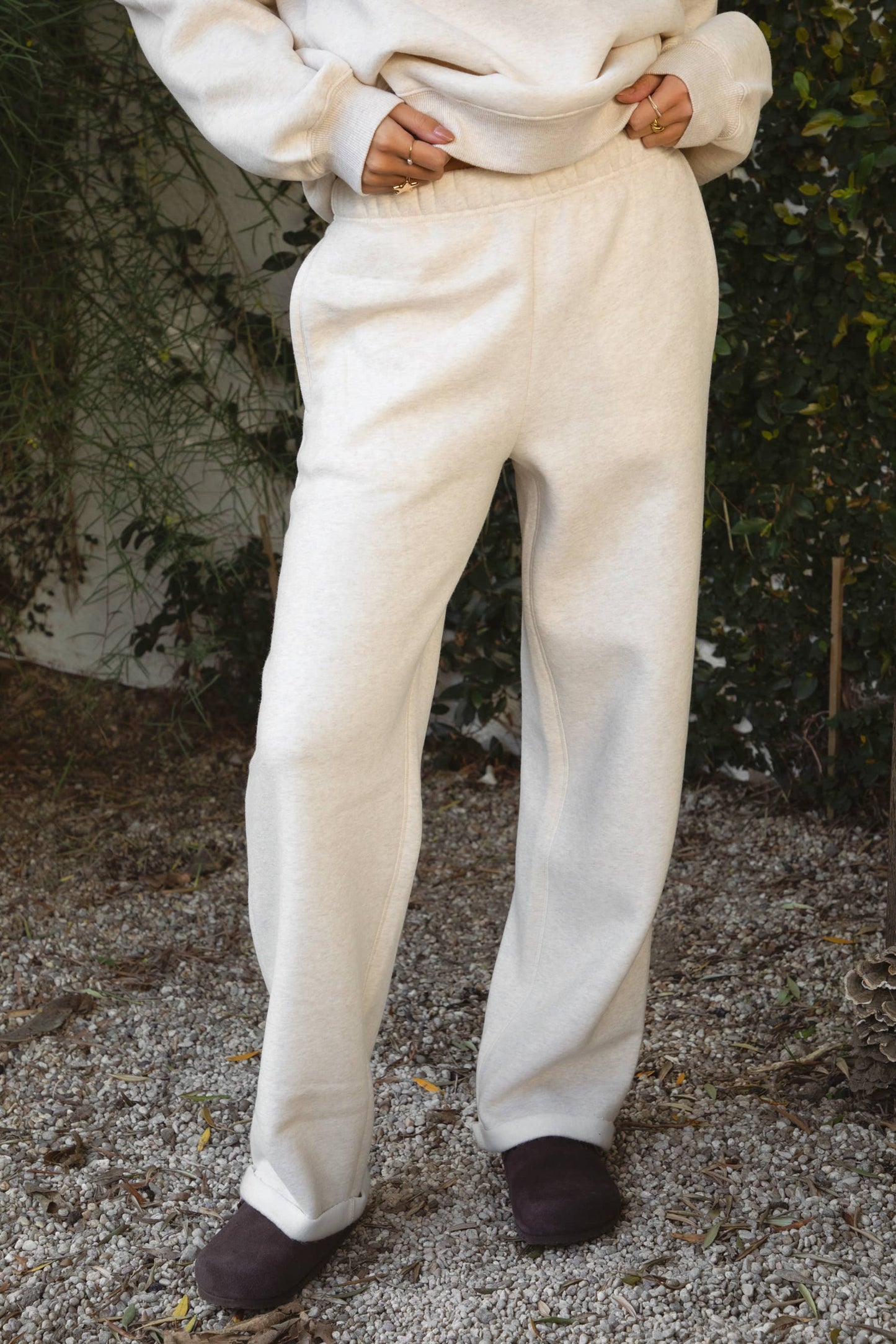 LANI Cloud Fleece Wide Leg Sweatpants Stretch Waist & Pocket