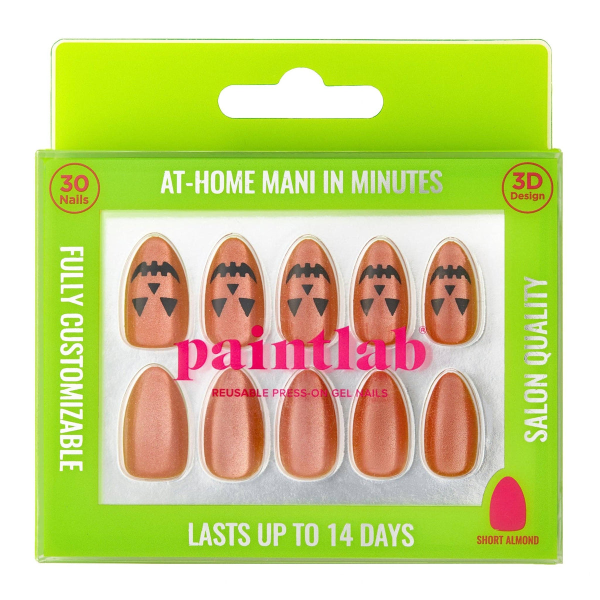 Midnight Ember Short Almond Press-On Nails