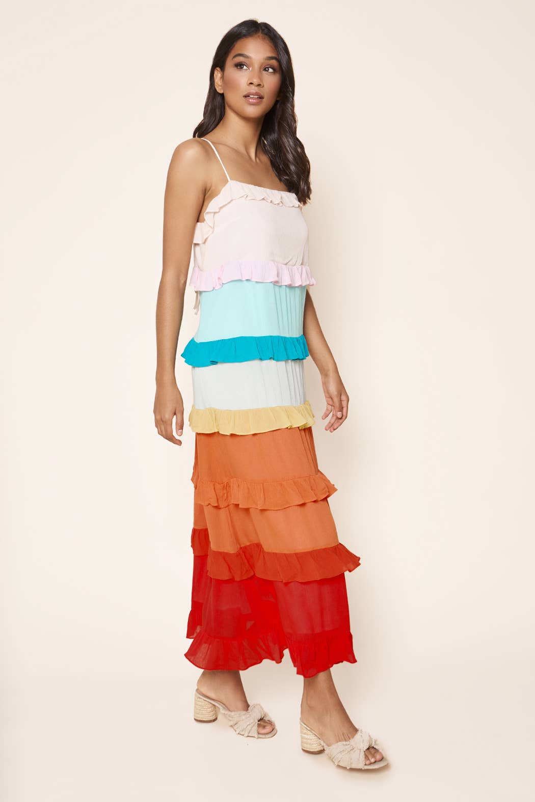 Taste the Rainbow Ruffle Maxi Dress