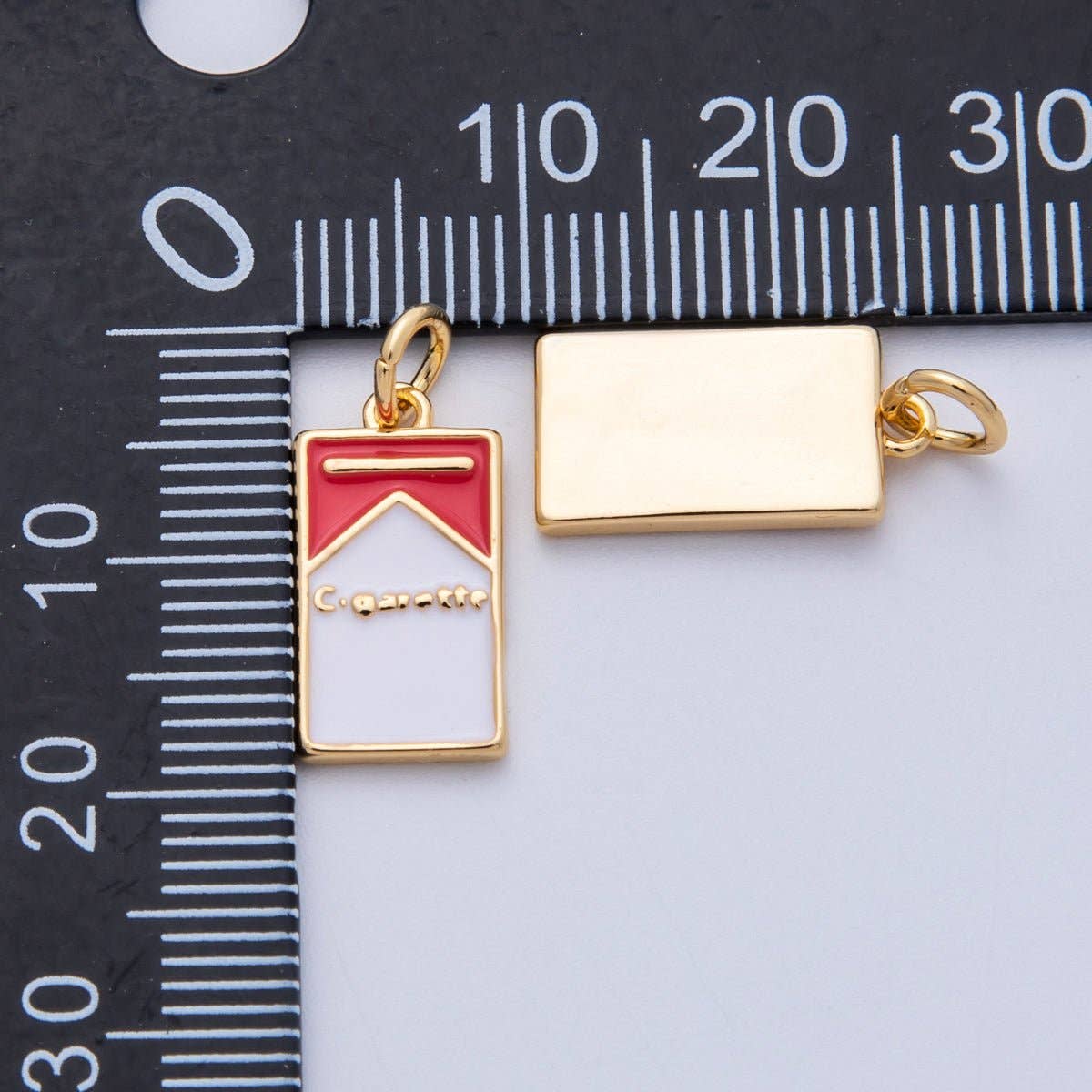 Cigarette Box Enamel Charm