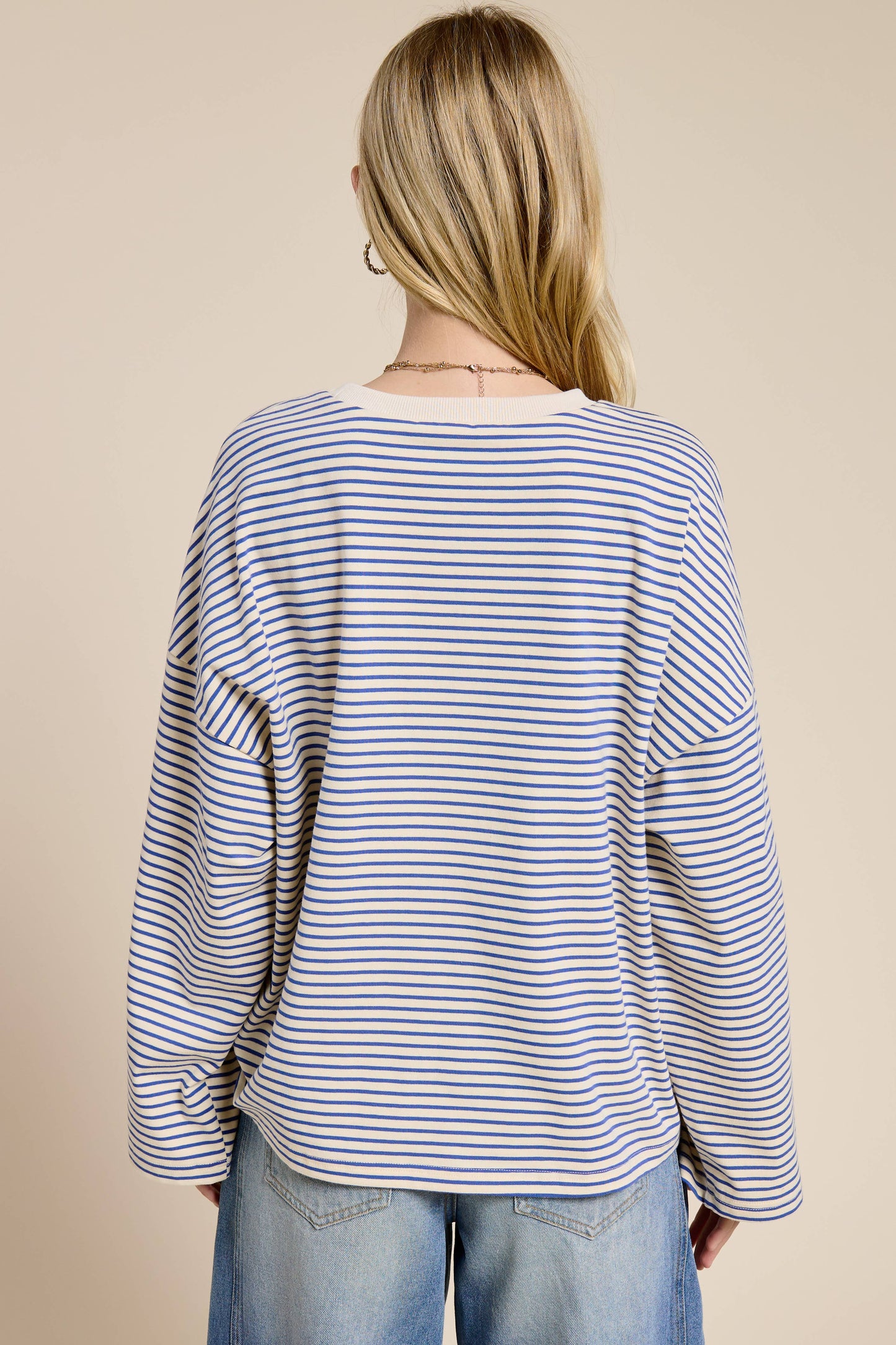 Mimosa | Striped Oversized Long Sleeve Top