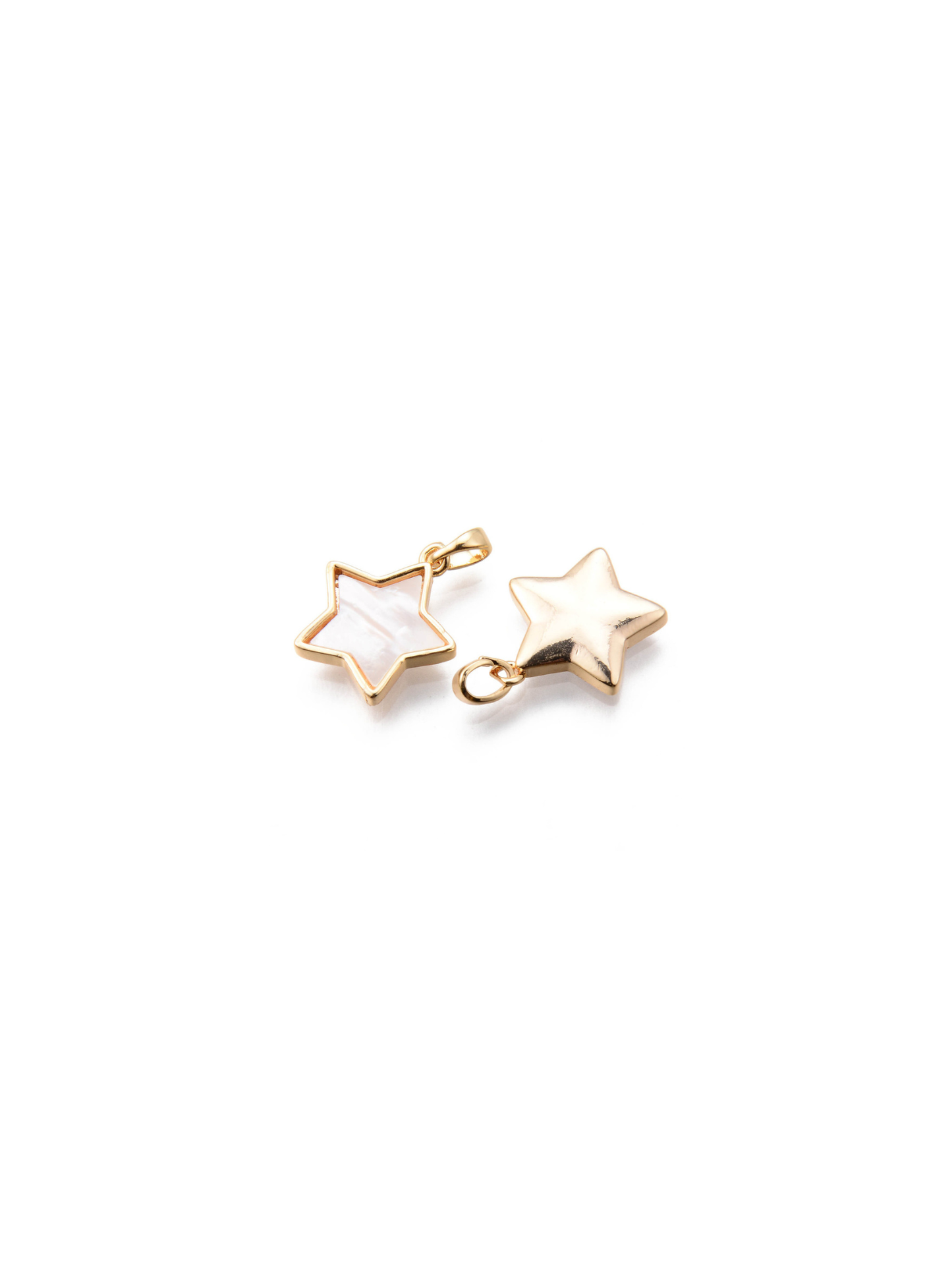 Gold Framed Ivory Abalone Shell Star Charm