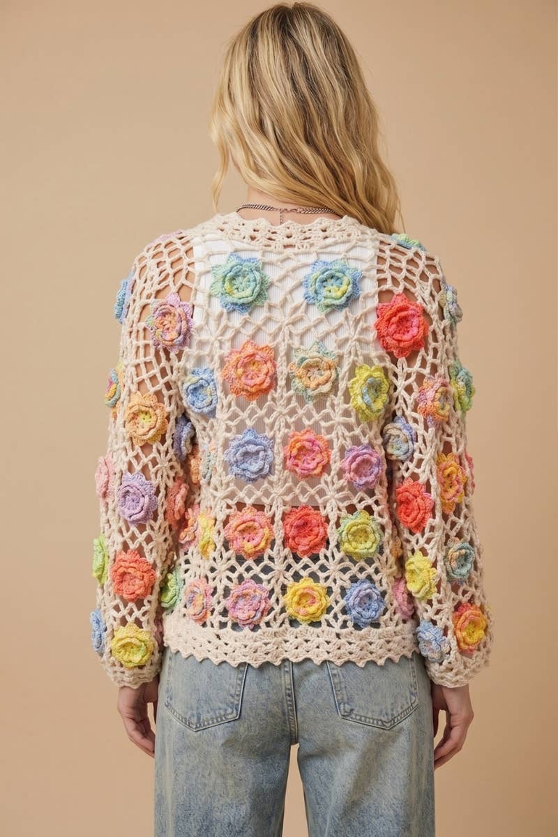 Floral Crochet Cardigan