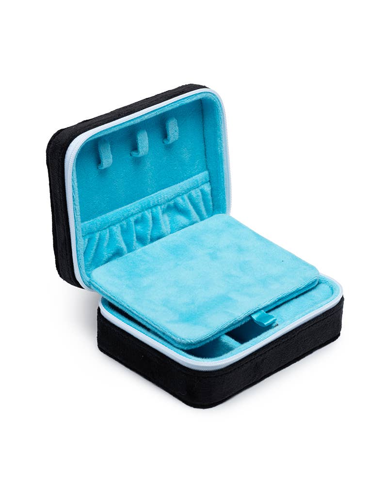 Velvet Jewelry Zip Case / Organizer - Notebook - Black