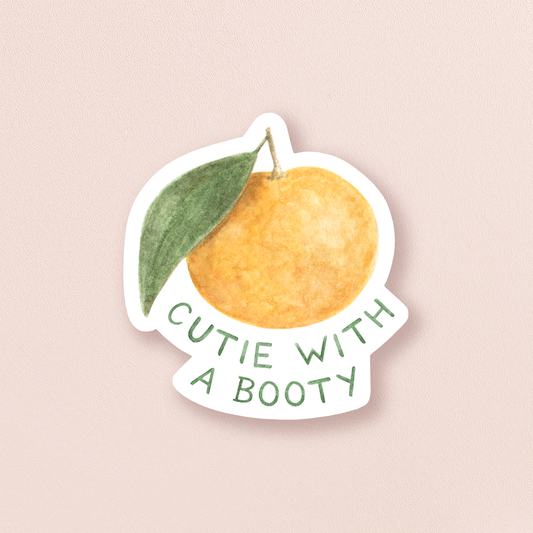 Cutie With A Booty — Food Pun Hip Hop Sticker