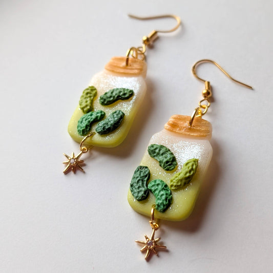 Pickle Jar earrings pickles dangles