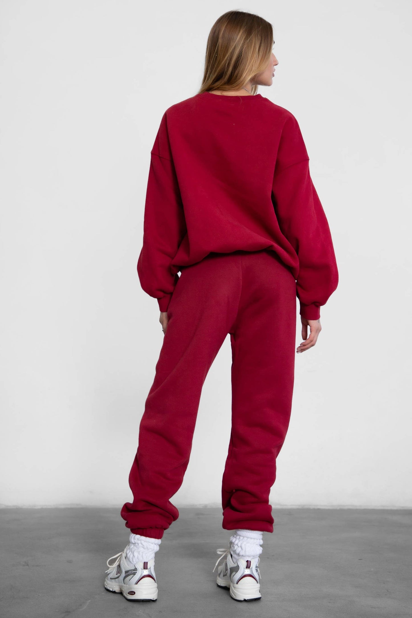 VARSITY Plush Fleece Crew Neck Lounge Pullover Sweatshirt