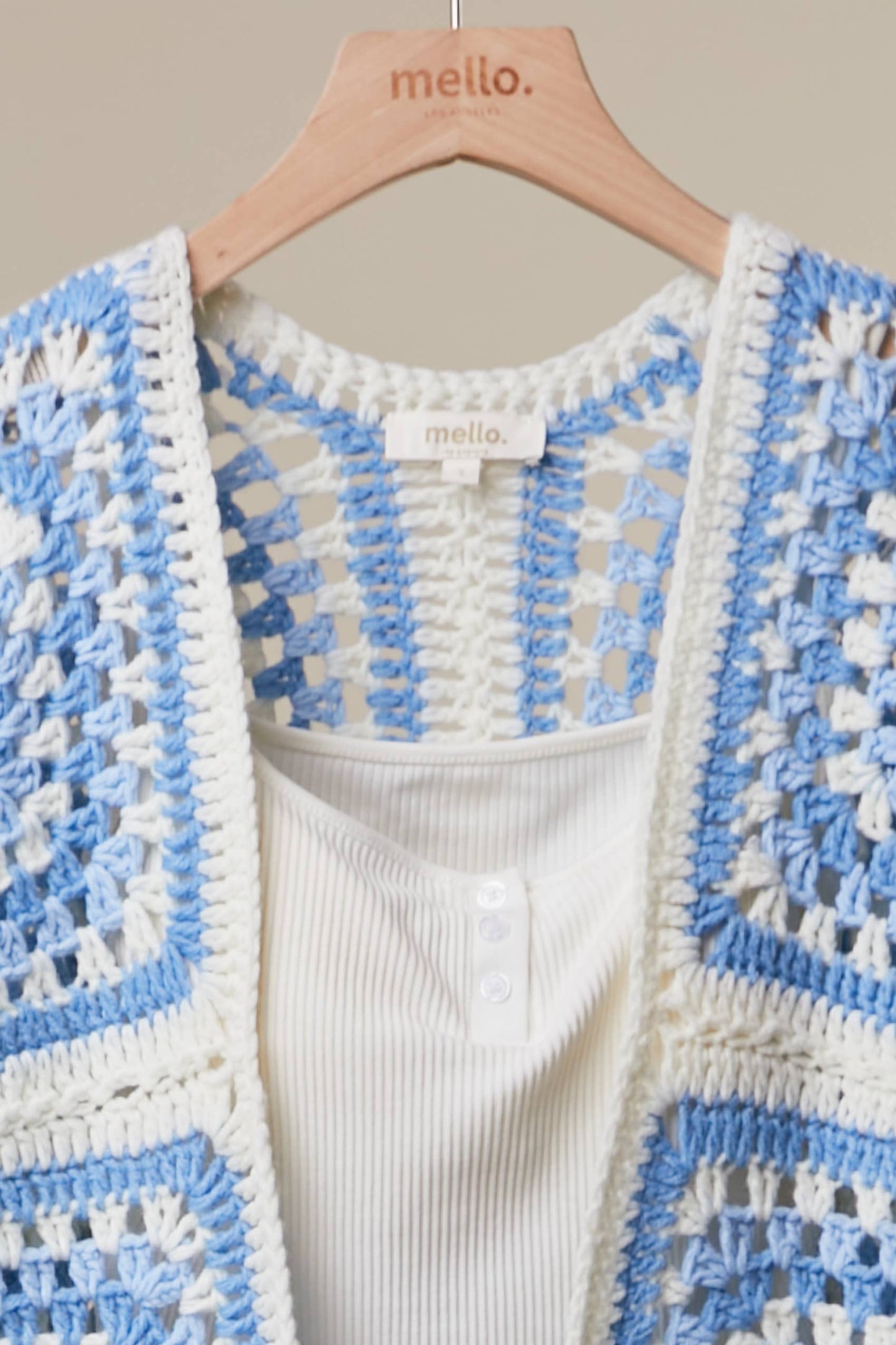 Hand Made Crochet Square Pattern Cardigan