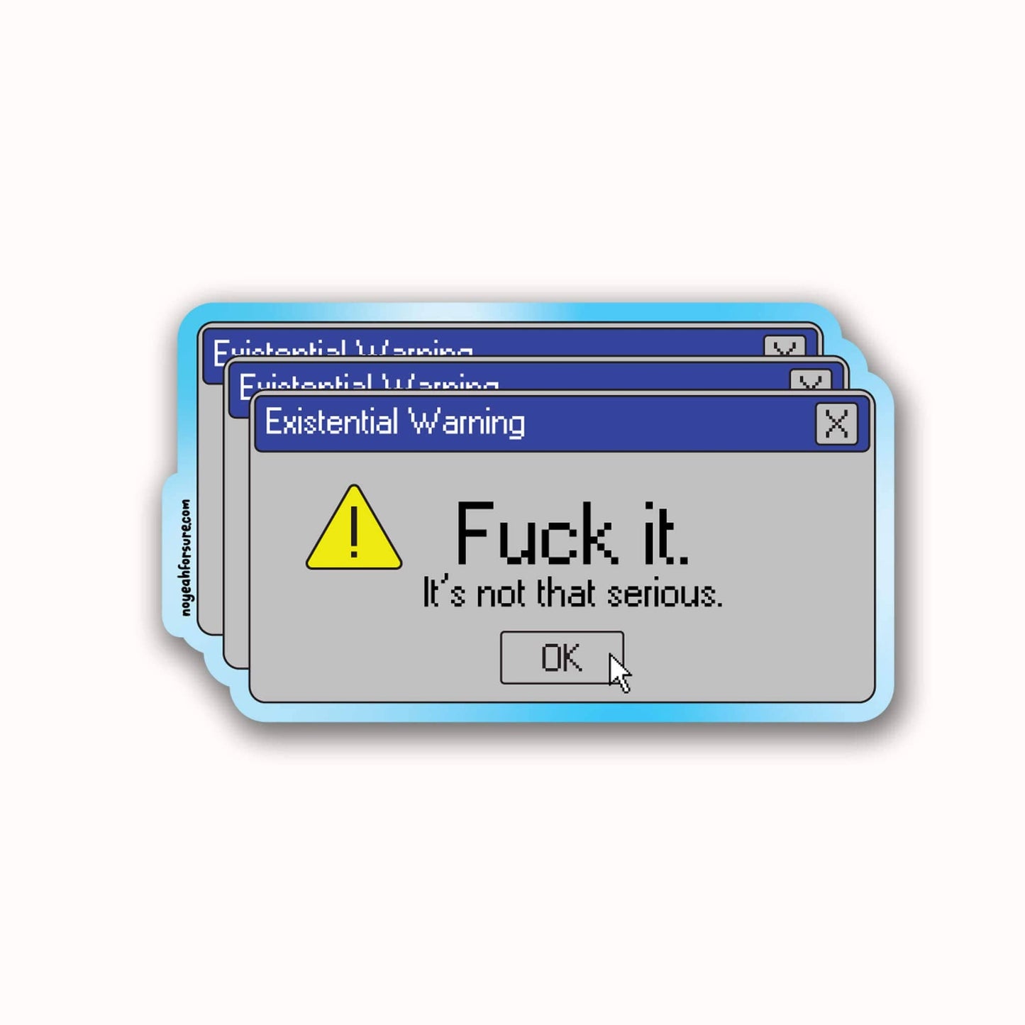 Existential Warning Screen Sticker | Funny Nostalgia Sticker