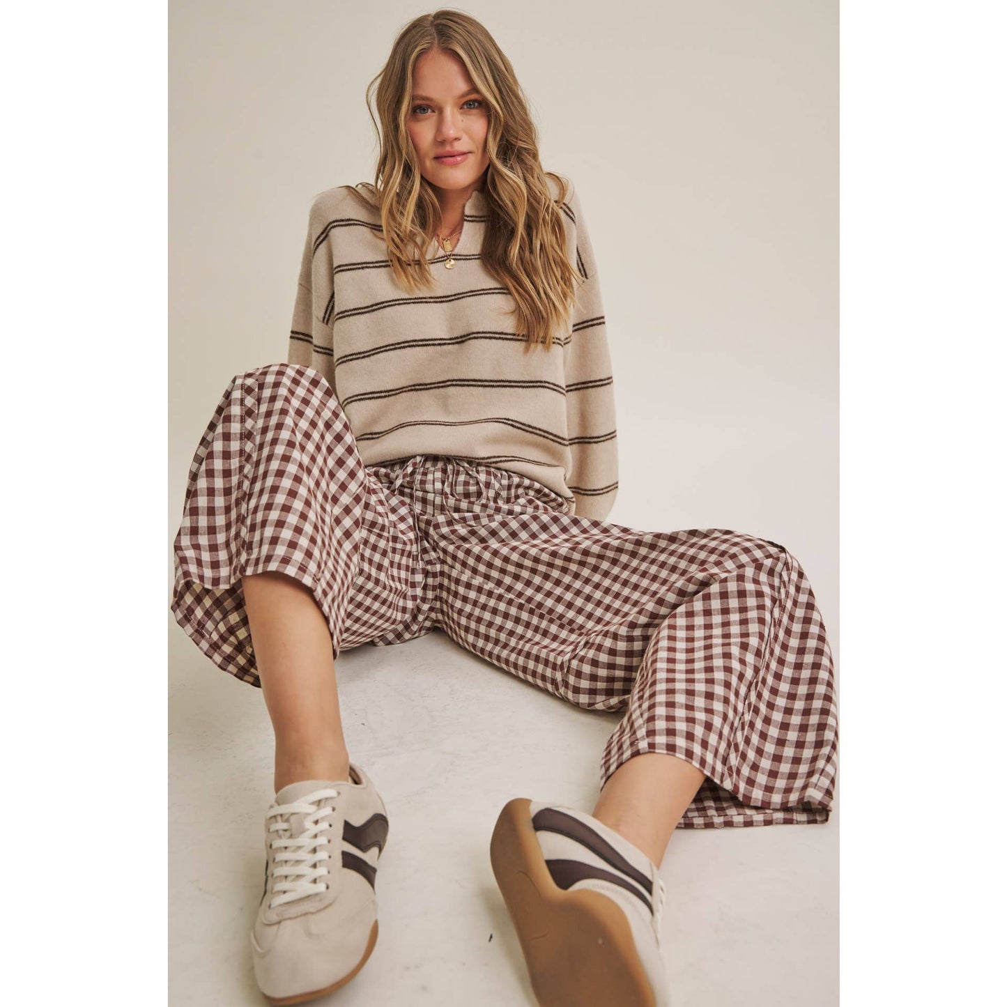 Gingham Cotton Pants