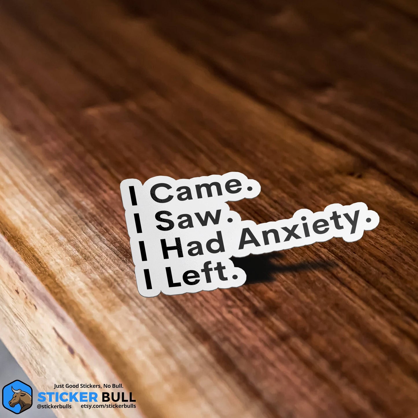 I Came, I Saw, I Had Anxiety, I Left Sticker, Funny Sticker, Meme Sticker, Vinyl Sticker for Laptop, Car Or Water Bottle, Quote Sticker