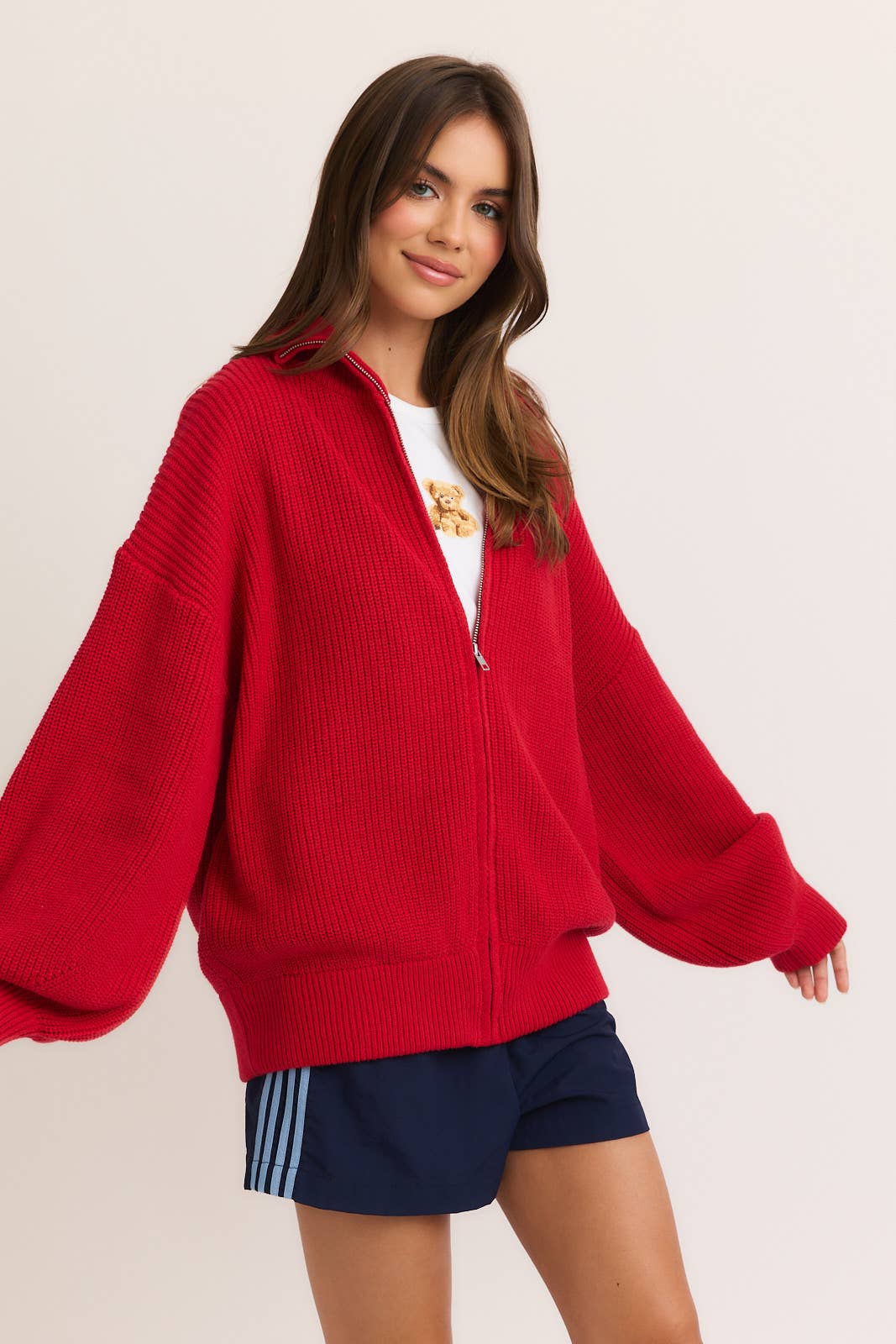 Le Lis | ZIP UP OVERSIZED SWEATER CARDIGAN