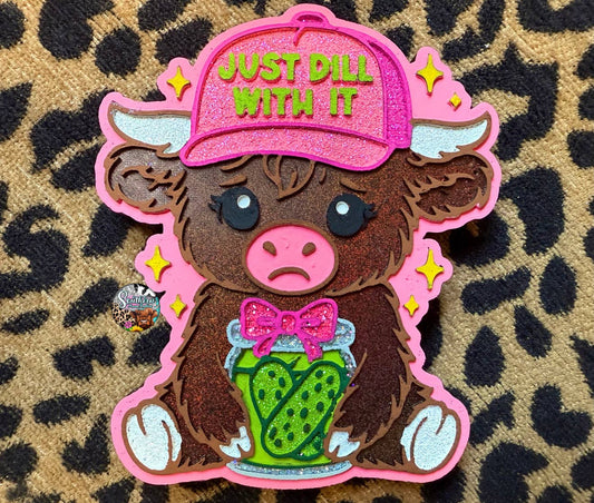 Dill With It Highland Cow Car Freshie     