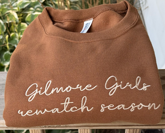 Gilmore Girls Rewatch Season Embroidered Crew