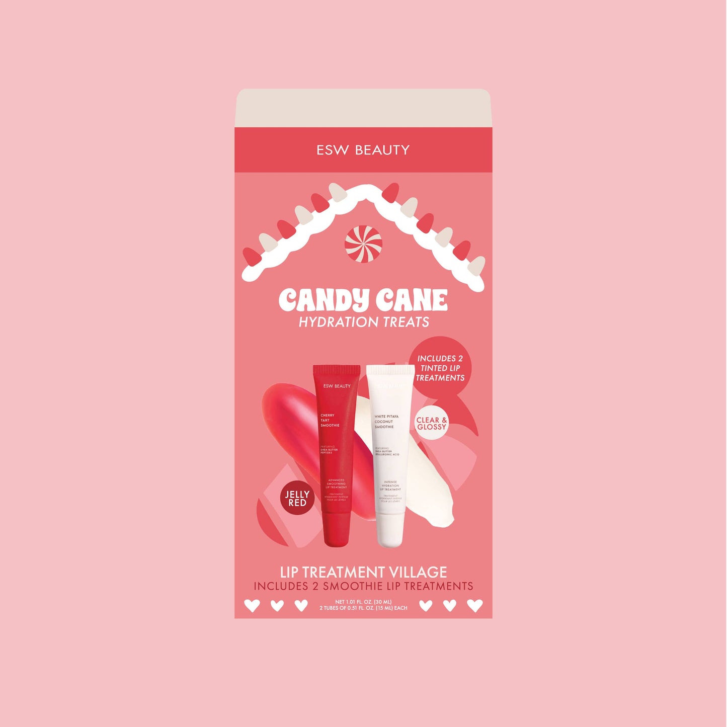 Candy Cane Hydration Treats Lip Treatment Village Kit