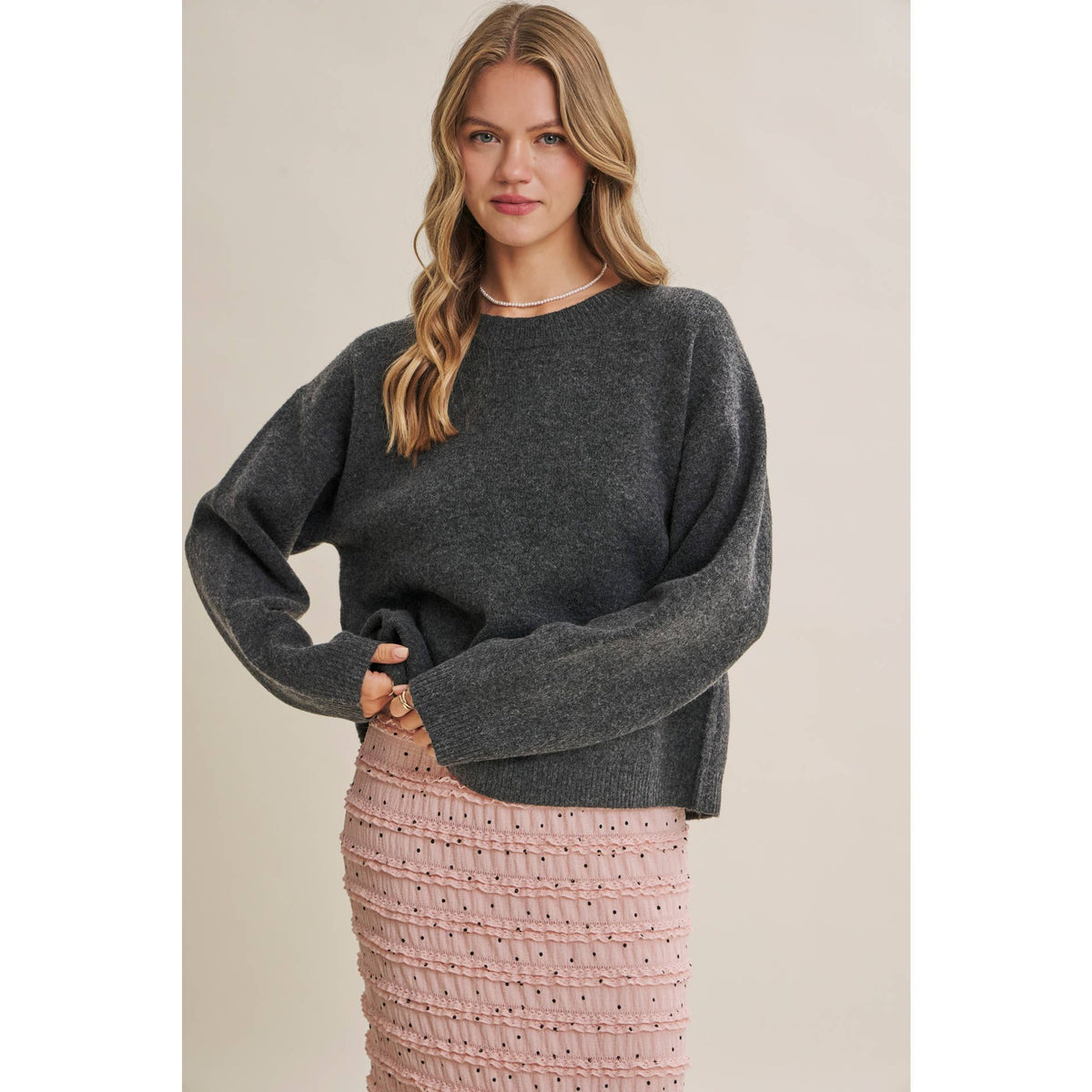 AUTUMN PICNIC PLAYUFL OPEN-BACK GINGHAM BOW SWEATER TOP