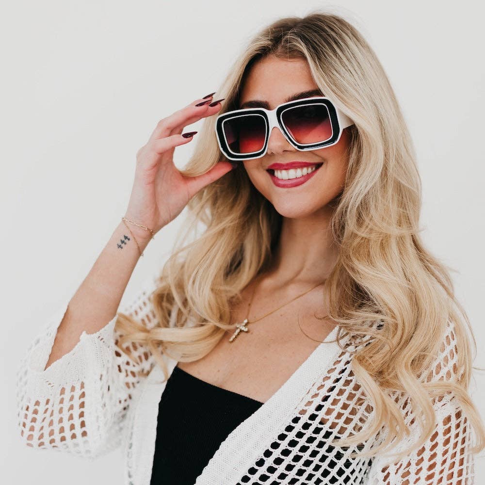 Nicolette Retro Oversized Square Sunglasses Wholesale